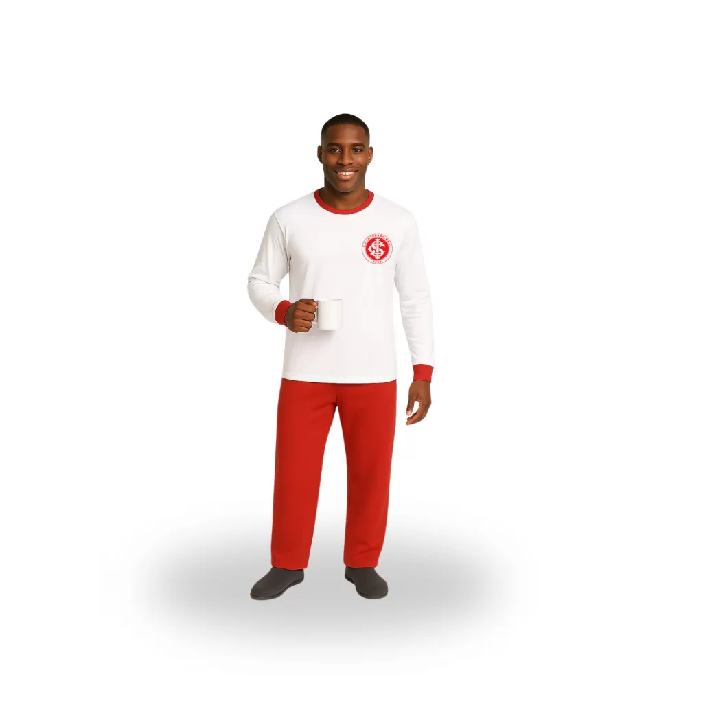 Pijama Comprido Masculino Time de Futebol Gaúcho Plus Size
