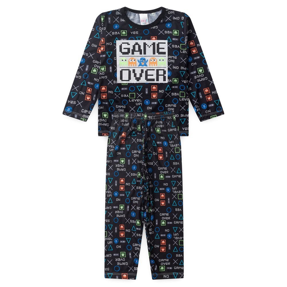 Pijama Infantil Menino Inverno Game Over