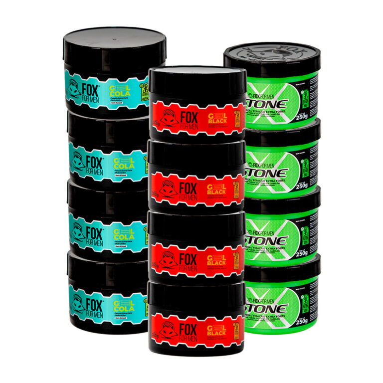 COMBO GEL FOX FOR MEN ATACADO COM 12 UNIDADES 4UN 