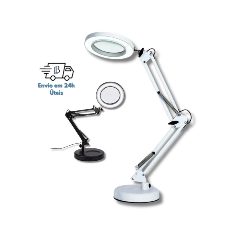 Lupa de Mesa com Iluminação LED 8X  64 Leds, 3 C