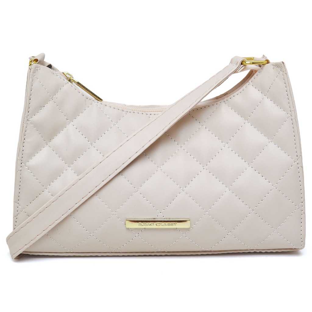 Bolsa Feminina Bordada Baguete Verona Tiracolo Transversal de Ombro
