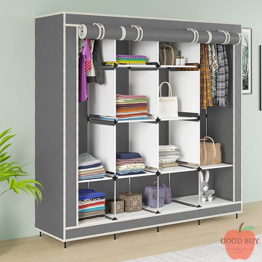 Guarda Roupa Portátil Multifuncional Dobrável Organizador De Roupas