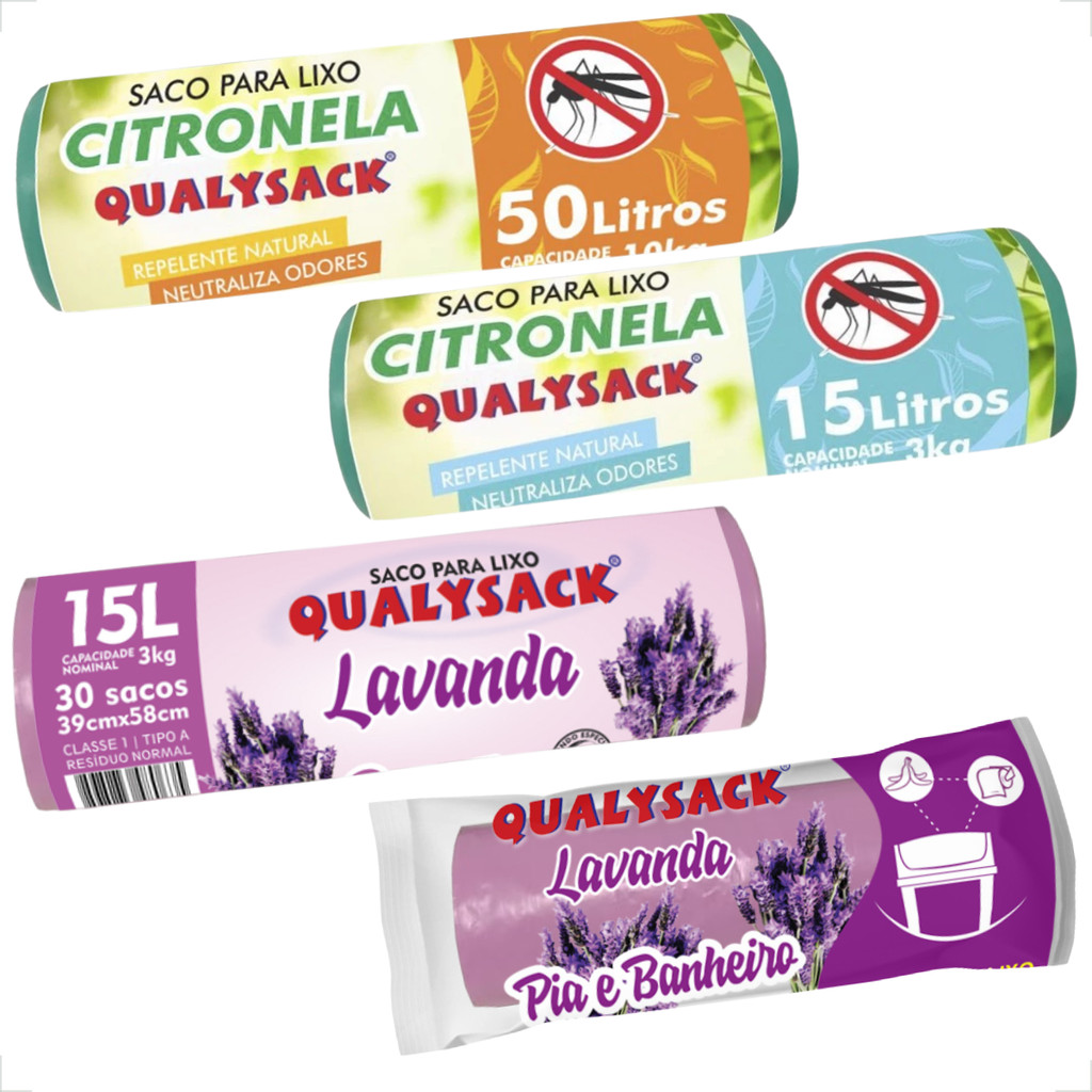 Saco de Lixo Aroma Lavanda e Citronela 10, 15, 30, 50 e 100 Litros – Qualysack