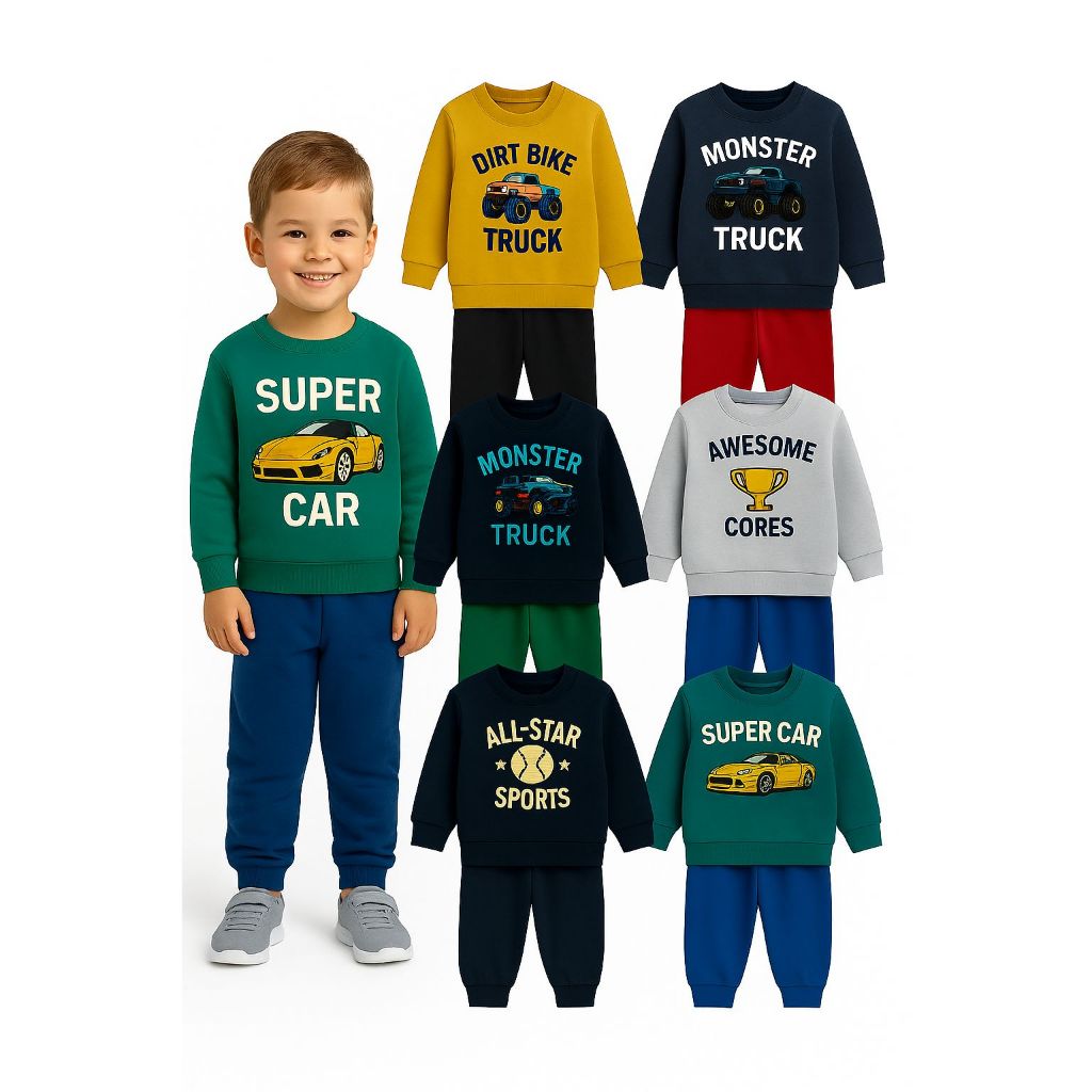 Kit 6 Peças Moletom Conjunto Infantil Menino 1 a 5 anos Masculino Inverno Frio Manga Longa