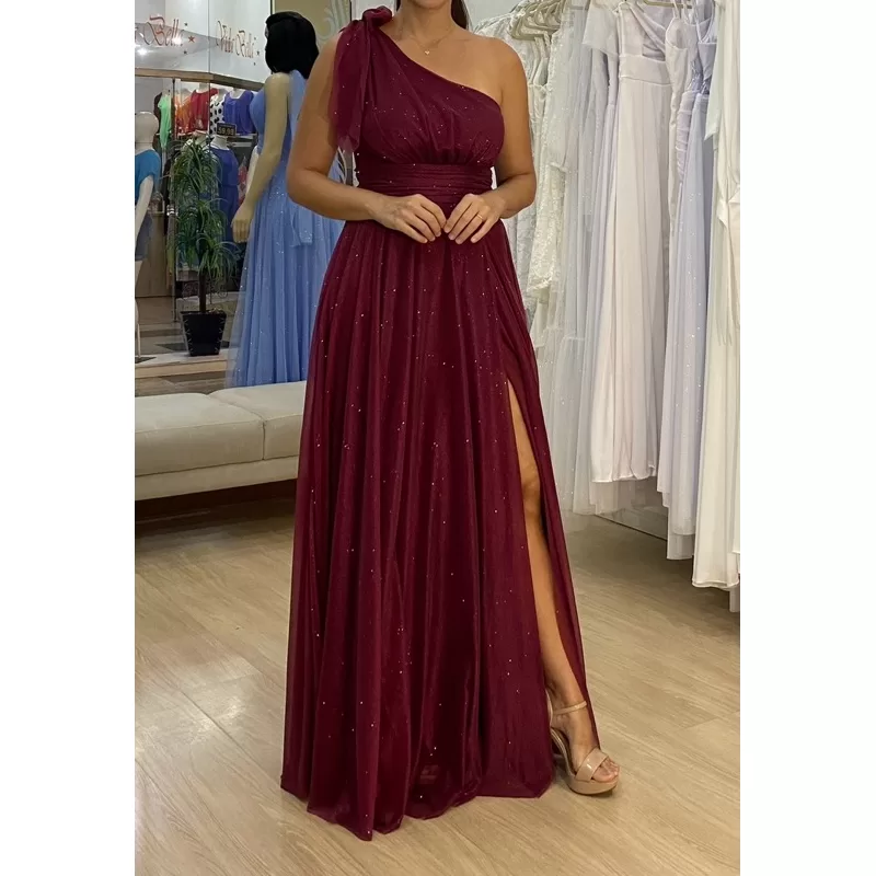vestido de festa longo madrinha formatura casamento convidada debutante elegante tule marsaa brilho