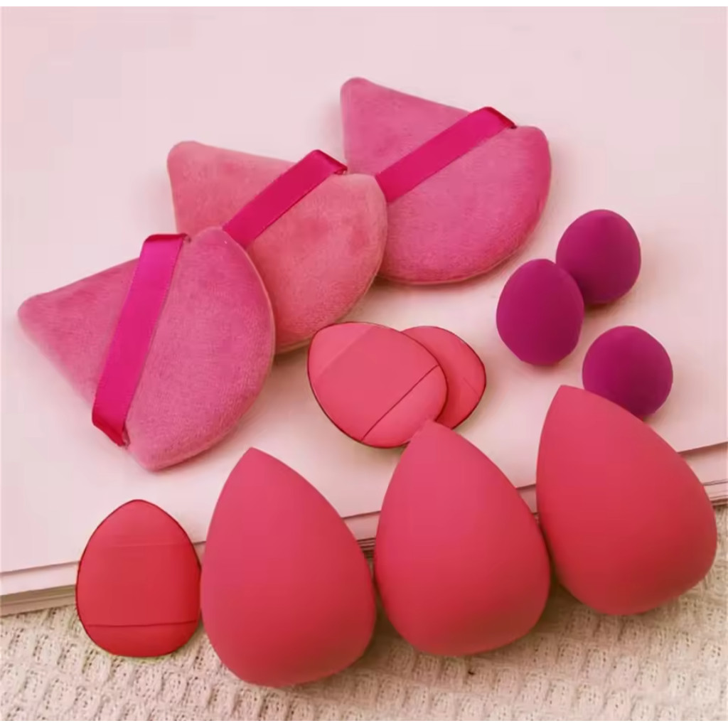 Kits De Esponjas Maquiagem Vários Formatos Triângulo Veludo Puff Octógono Gota Chanfrada etc