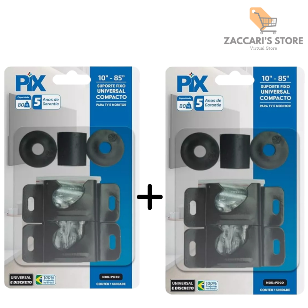 Kit 2 Suportes De Tv Fixo Lcd Led 32 40 42 48 50 55 58 60 75 Polegadas Tv