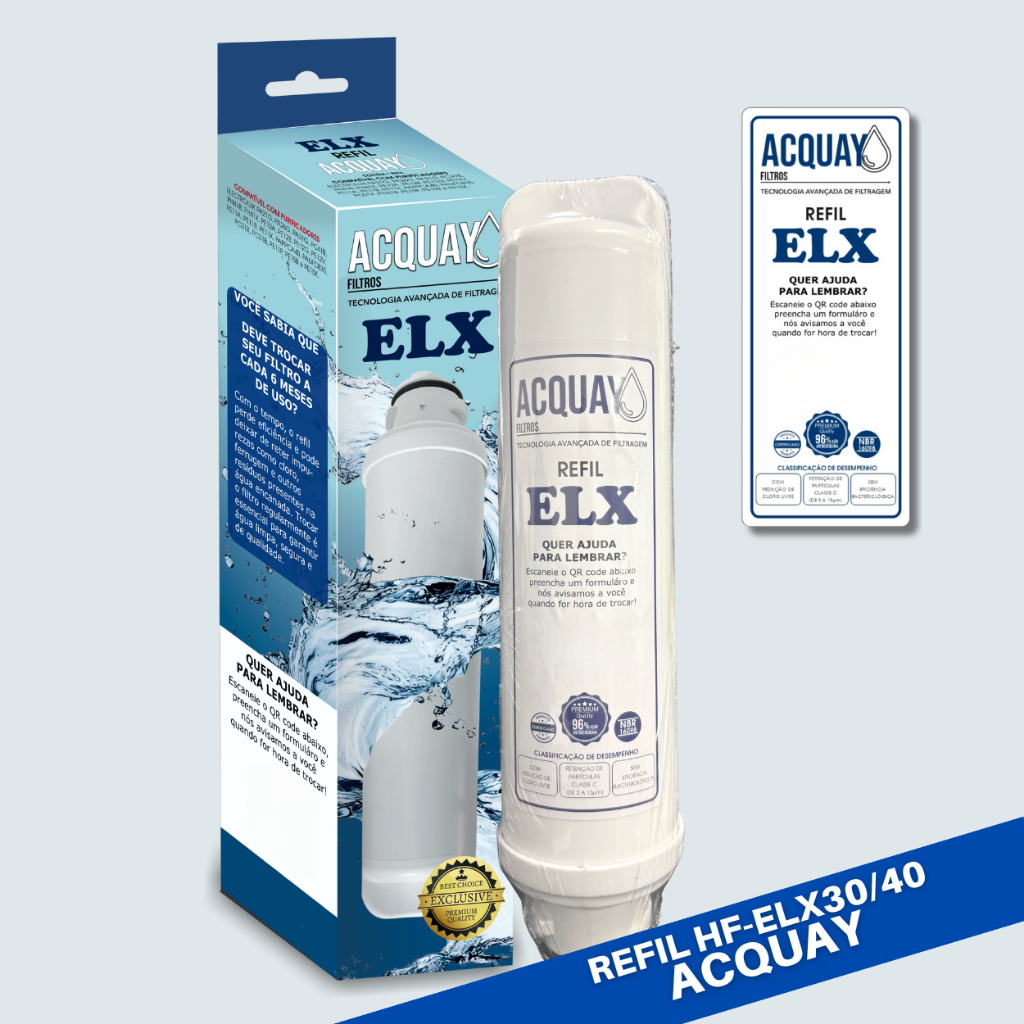 Refil Filtro Água Acquay Filtros ELX 30/40 Purificador Elétrico Eficácia Antimicrobiana Segurança
