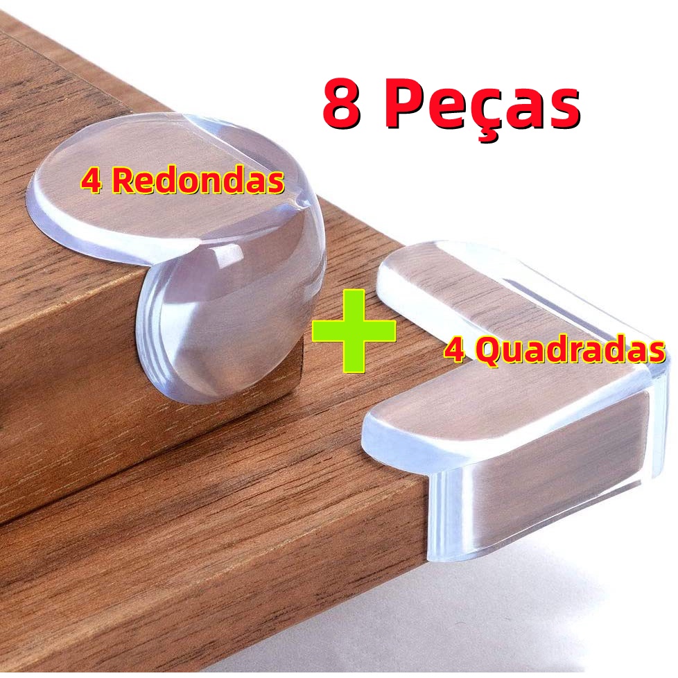 8 Peças Protetor De Silicone Para Quina De Mesa Protetor De Quina Moveis Quarto (4 Redondas + 4 Quad