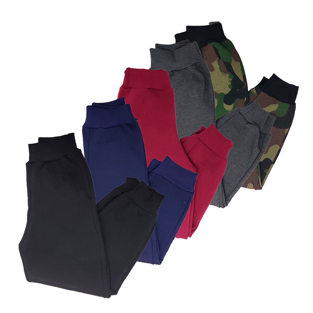 KIT 5 Calças de Moletom Infantil Escola Pijama Casual