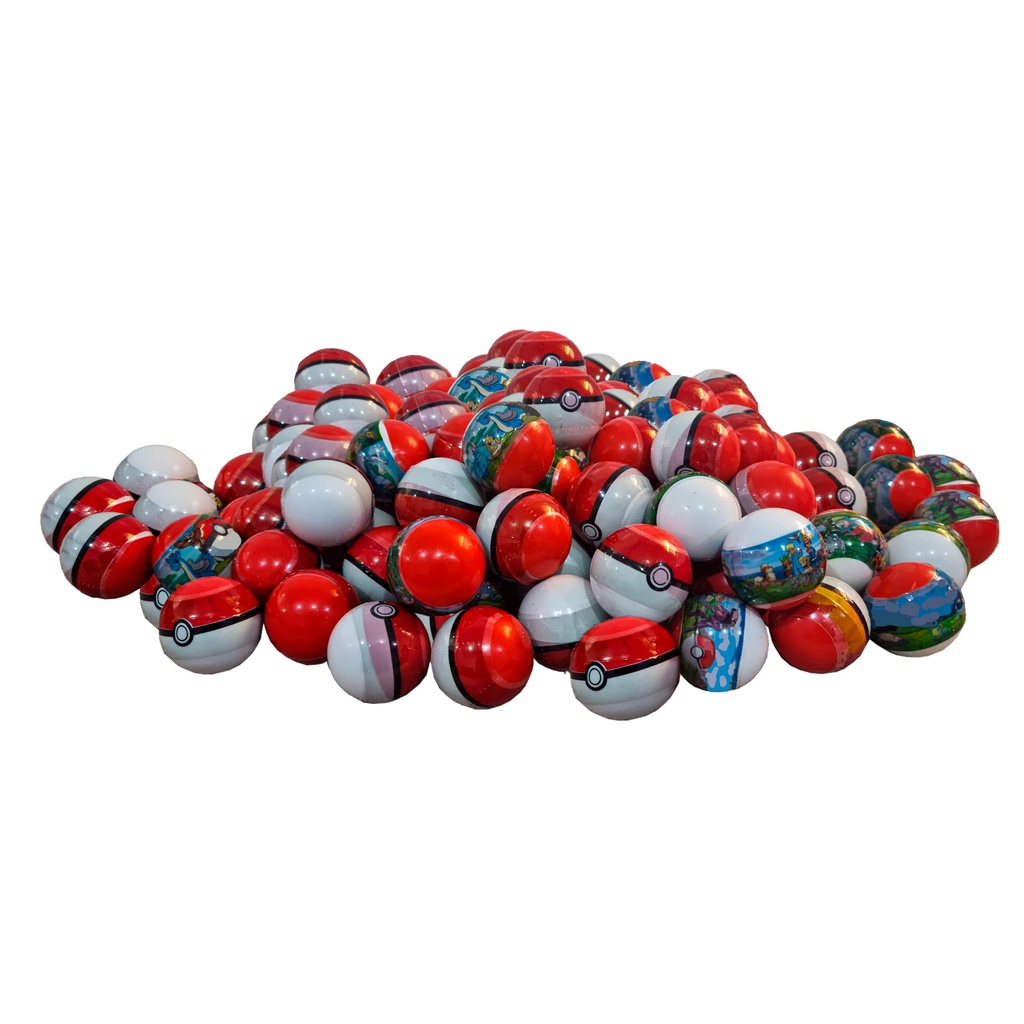 Kit 12, 24 Ou 48 Capsulas 1 Com Miniaturas Tipo Pokémon Sortidas
