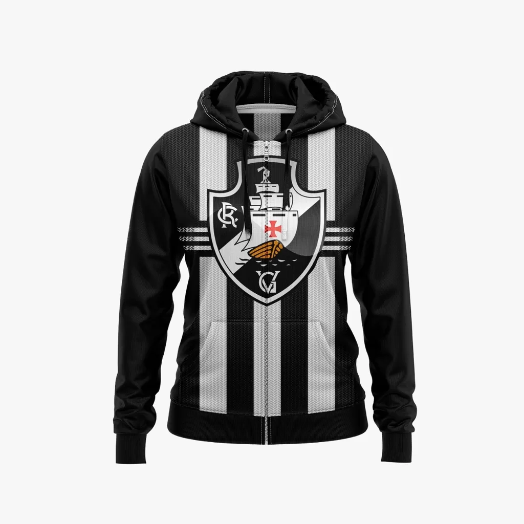Moleton Masculino Canguru 100% Poliéster Vasco Blusa Outono Inverno