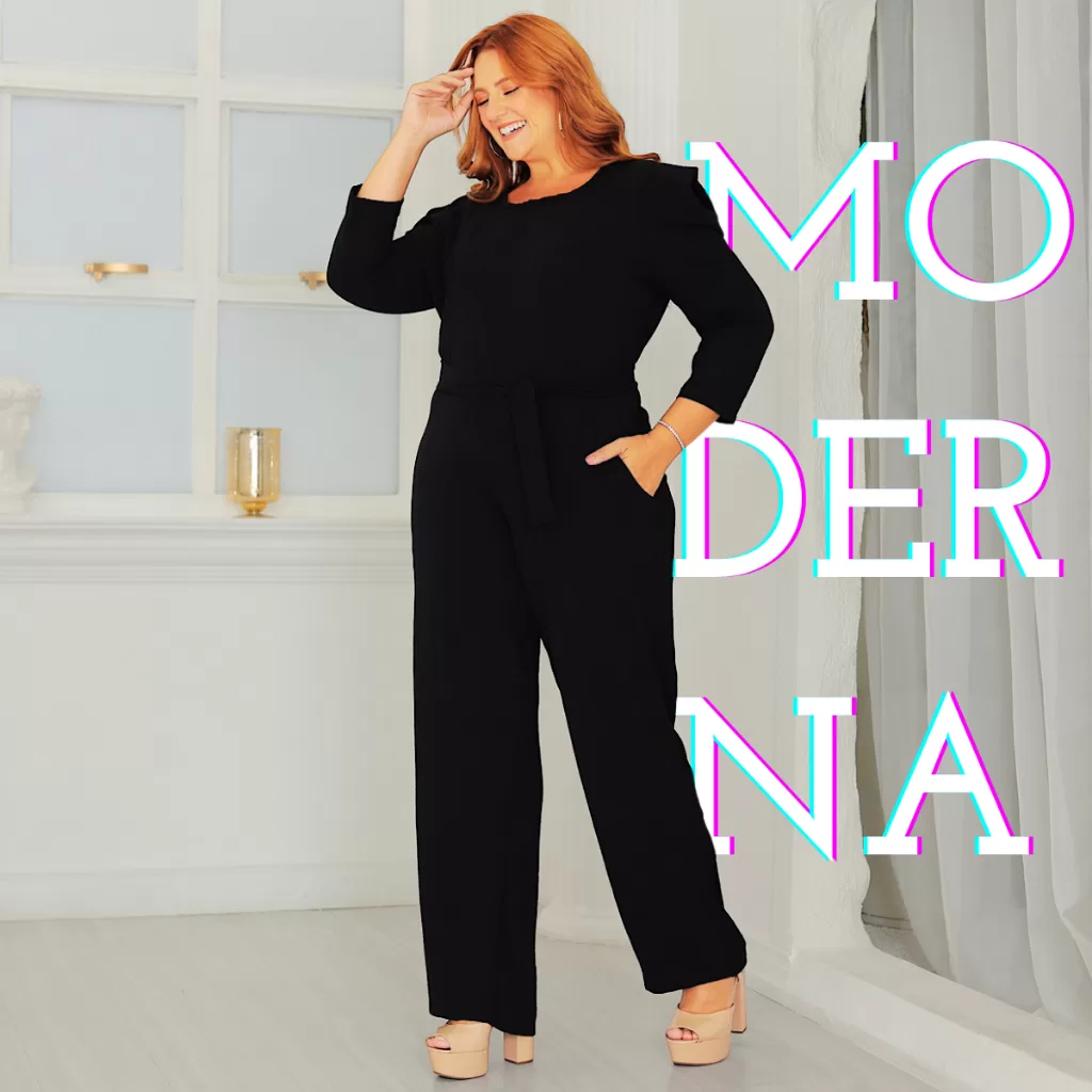 Macacão Plus Size Longo Feminino Manga Princesa Acinturado Com Bolsos Funcionais Tendência Lia Rosa