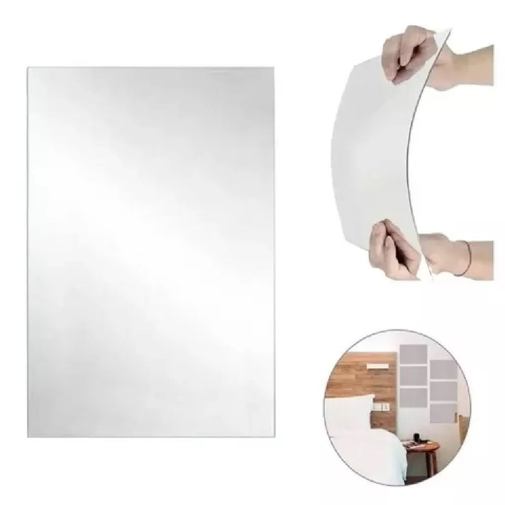 Espelho Mágico Adesivo Decoração 20×30 cm Sem Furar Parede
