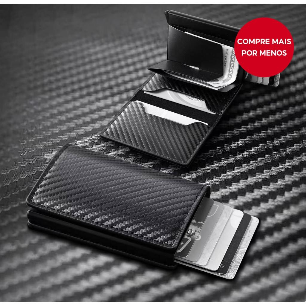 Carteira Fina De Bloqueio RFID Para Homens-Porta Cartão De Crédito Antirroubo Com Design Universal