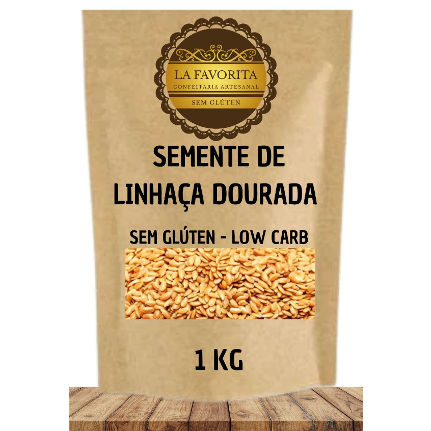 Semente de Linhaça Dourada 1 KG – Sem Glúten – Alta Qualidade 100% Pura