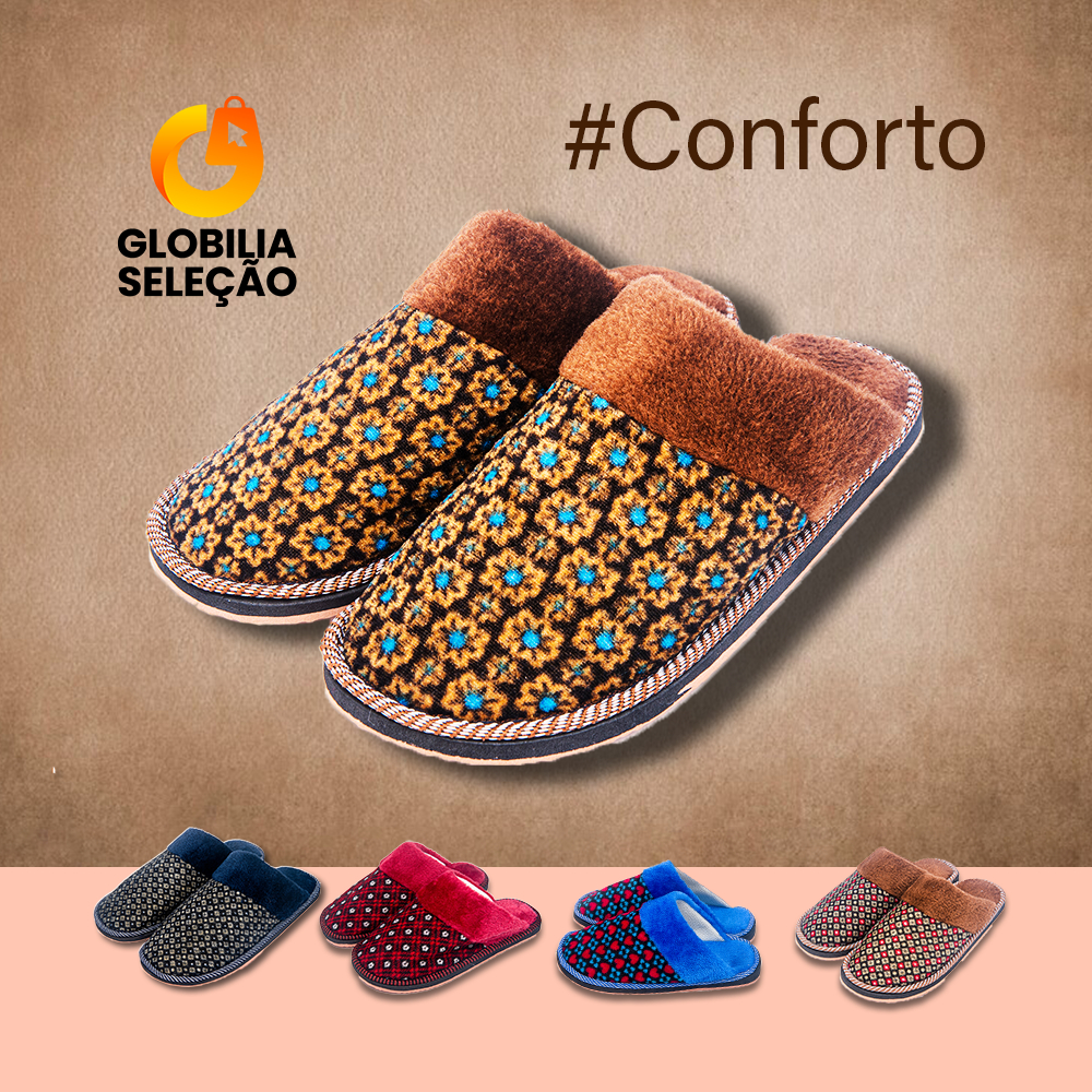 Pantufa Chinelo De Casa Masculina Feminina Adulta Pelúcia Confortável TX099-M