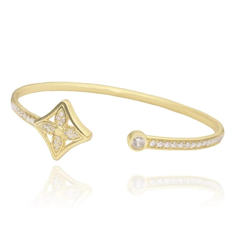 Bracelete de Ouro 18K Sofisticado Ajustável Banha