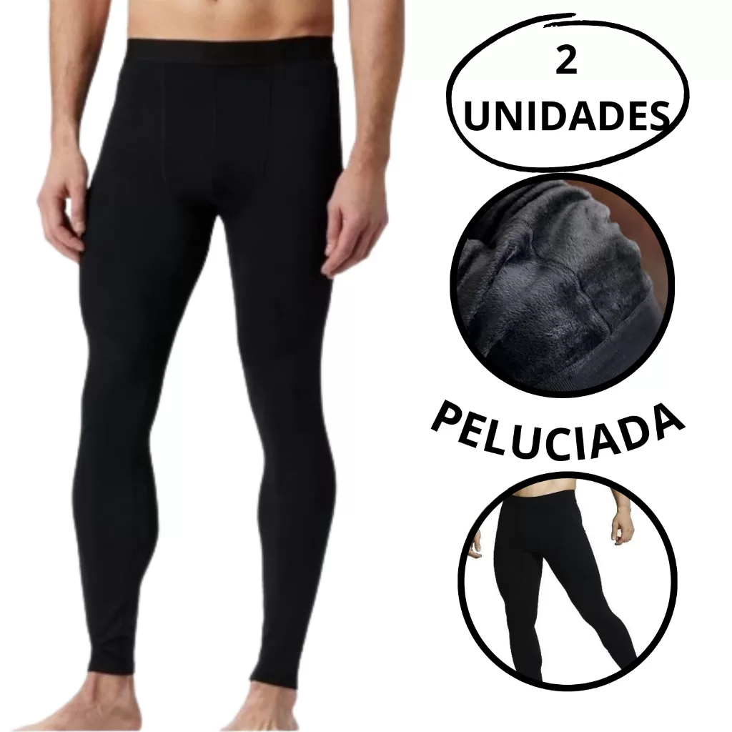 kit 2 Meia Calça Flanelada Térmica Masculina Inverso Tecido Grosso Sem Pé