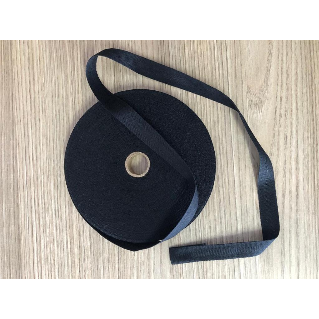 Alça Fita Cadarço Para Bolsa Ecobag 100% Algodão 2 cm Com 50 Metros cor PRETO