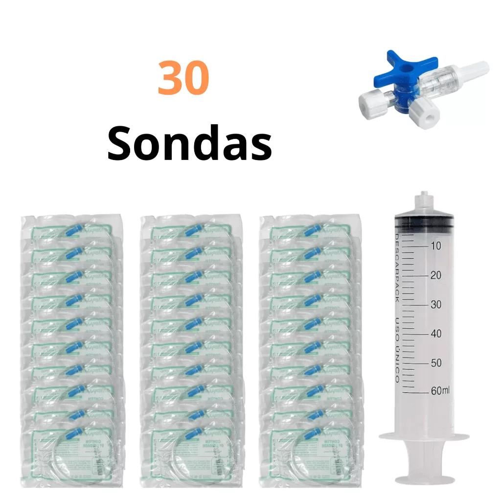 Kit Aplicador Ozonioterapia Retal Seringa + 30 Sondas