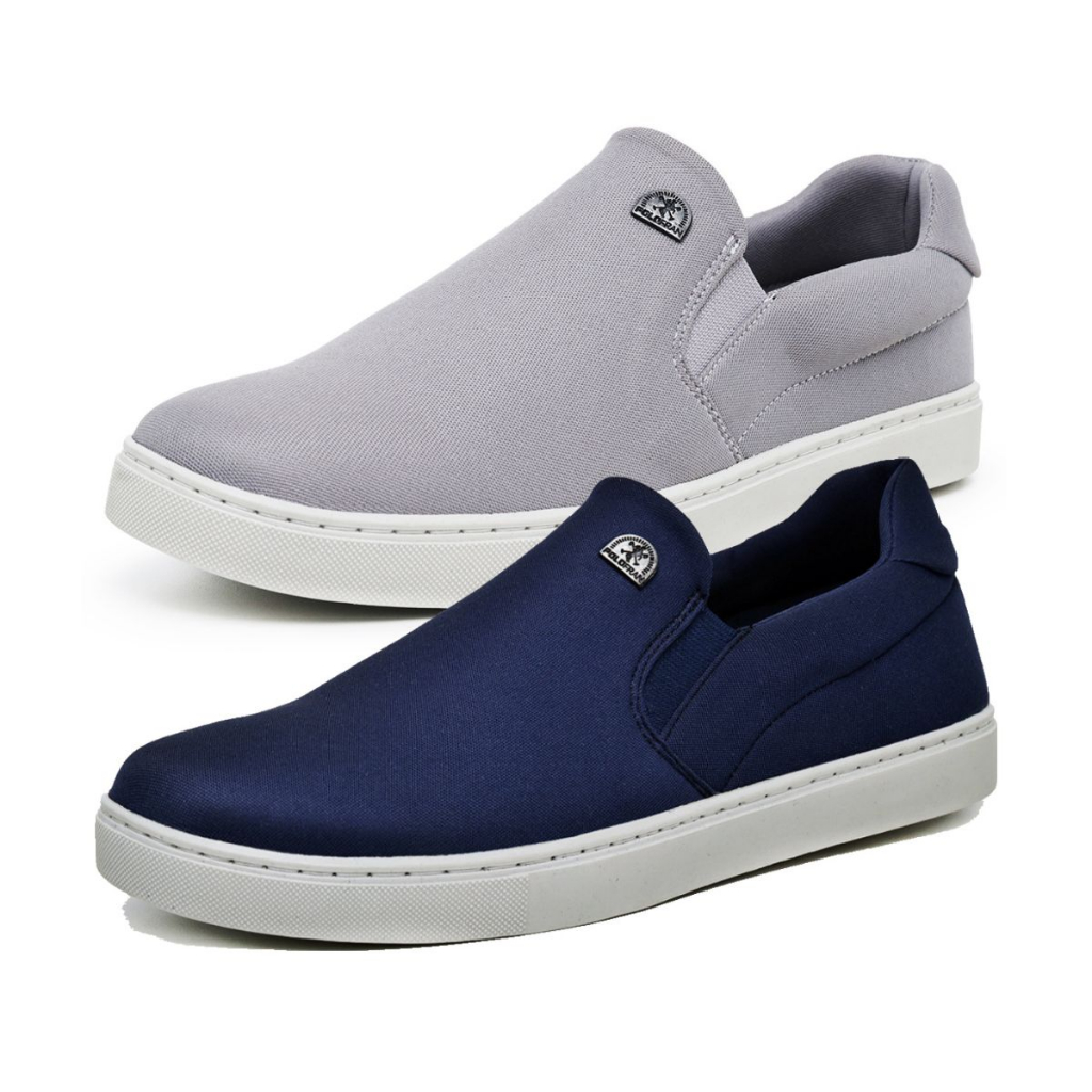 Kit 2 Tênis Masculino Polo Fran Mocassim Slip On Sapatênis Iate Casual Bali