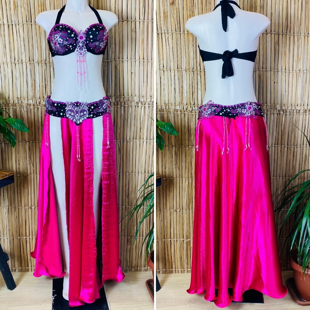 [Liquidação] Dança do Ventre Traje  Bordado Completo – G 44-  Pronta Entrega – TPCL-584