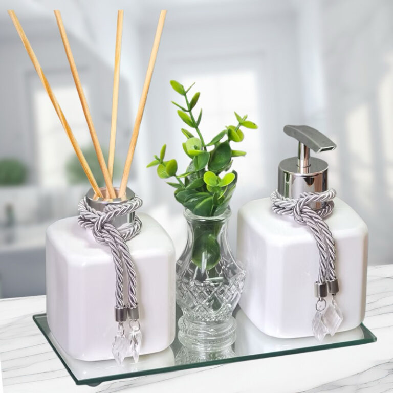 Kit Lavabo Banheiro Aromatizador de Ambiente e Sab