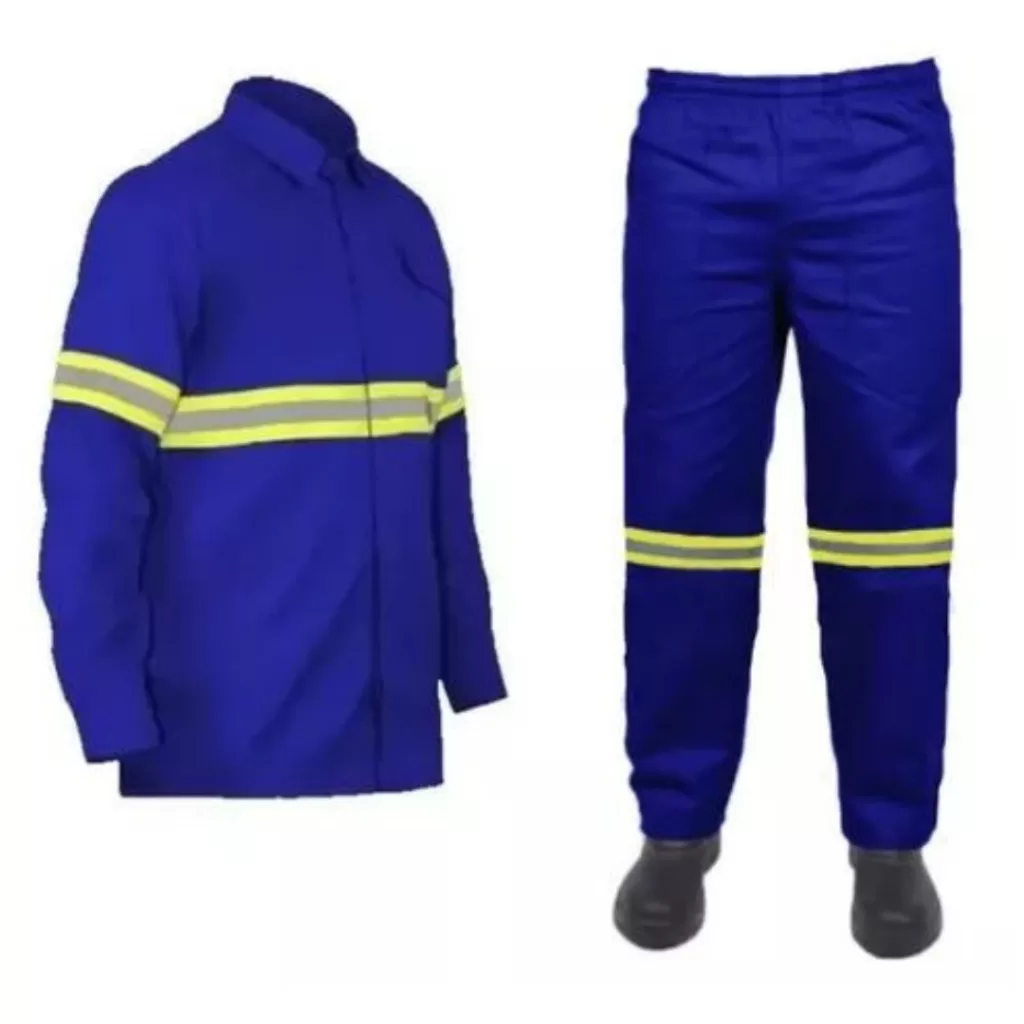 Conjunto 02 Calça E 02 Camisa Brim Manga Longa Refletiva
