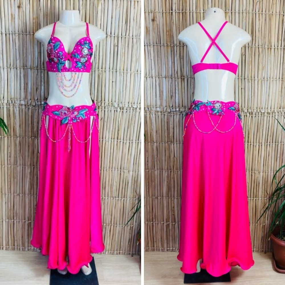 [Liquidação] Dança do Ventre Traje  Bordado Completo – Pronta Entrega – TPCL-627