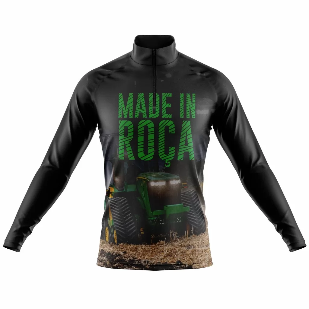 Camisa Camiseta Agro Masculina Made In Roça Blusa Térmica Proteção UV