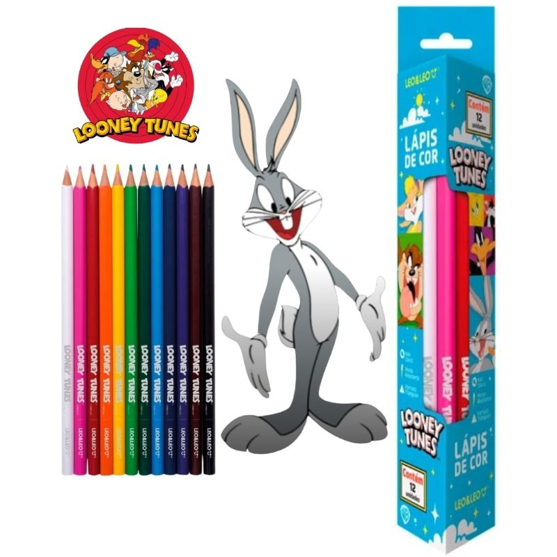 Lápis de Cor Looney Tunes 12 cores Triangular