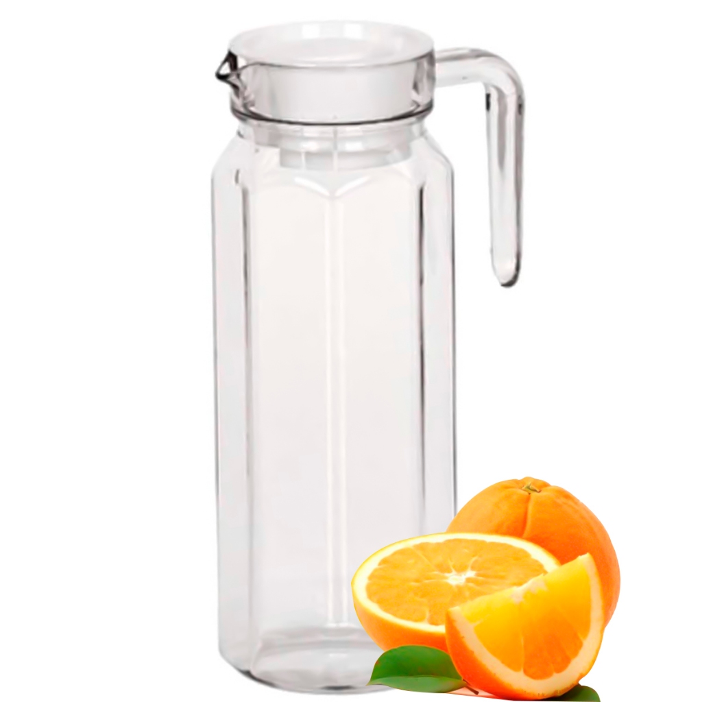 Jarra De Vidro Grosso Suco Agua 1 Litro C/tampa Luxo Chile / Canada / México / Colombia 1250ml