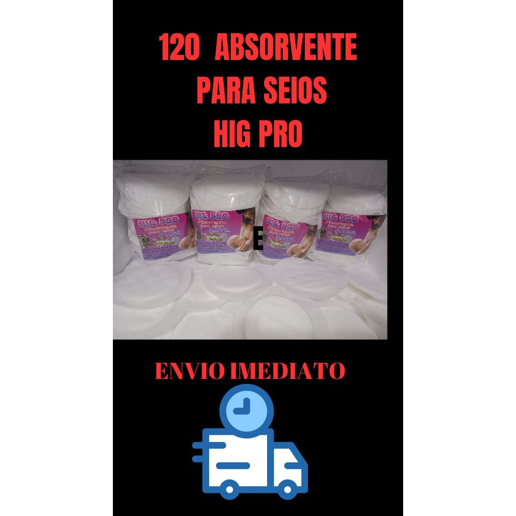 KIT  120  ABSORVENTE DE SEIOS HIG PRO
