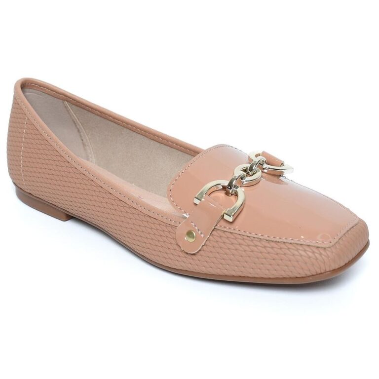 Mocassim Moleca Tresse Corrente Feminina-Nude