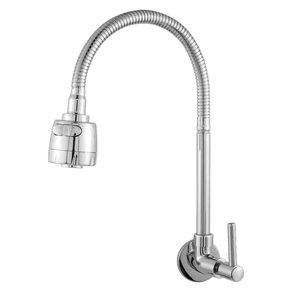 TORNEIRA PARA COZINHA GOURMET FLEXIVEL PAREDE COM BOTÃO JATO DUPLO,