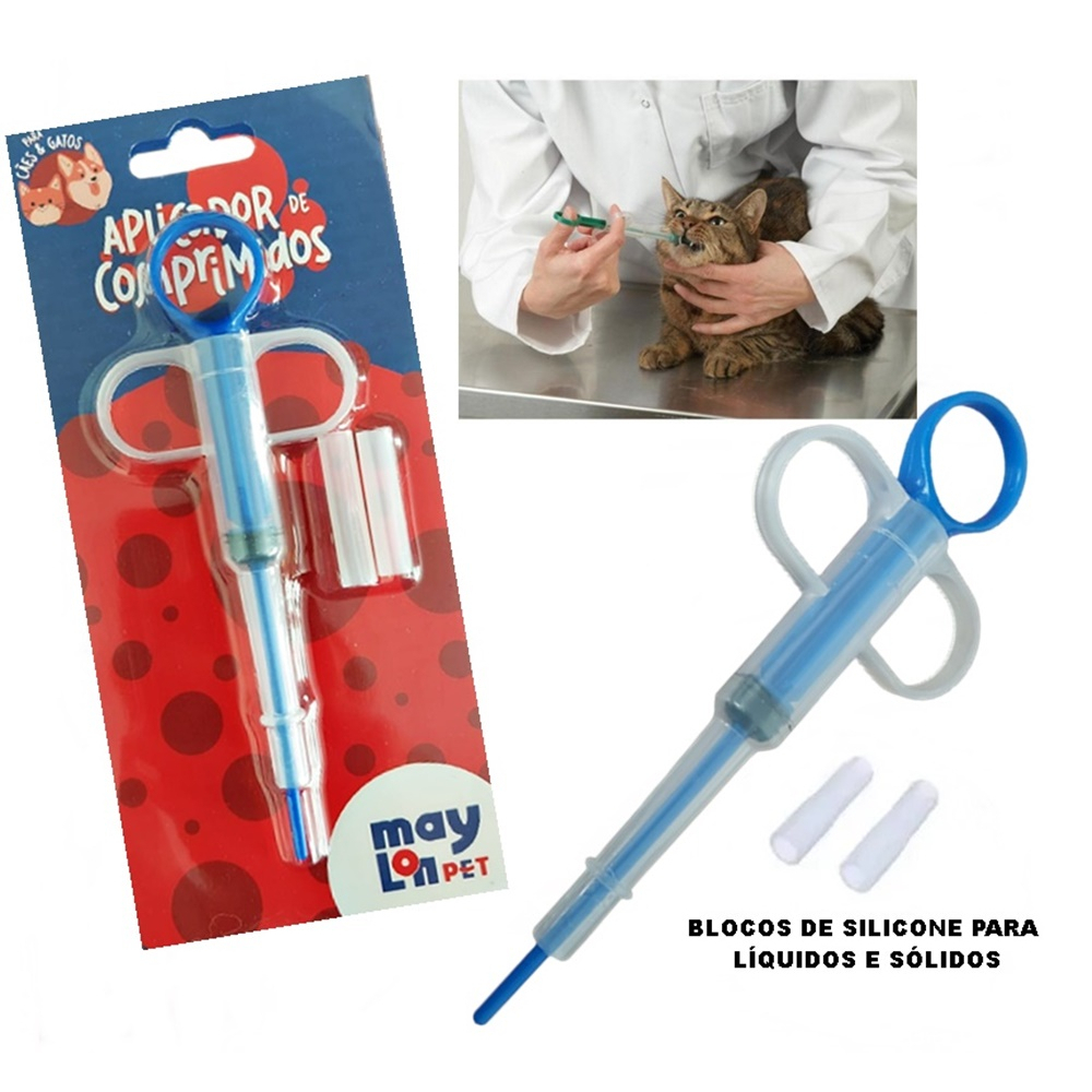 Seringa Aplicador de Remédios Comprimidos Pet Cachorro Gato