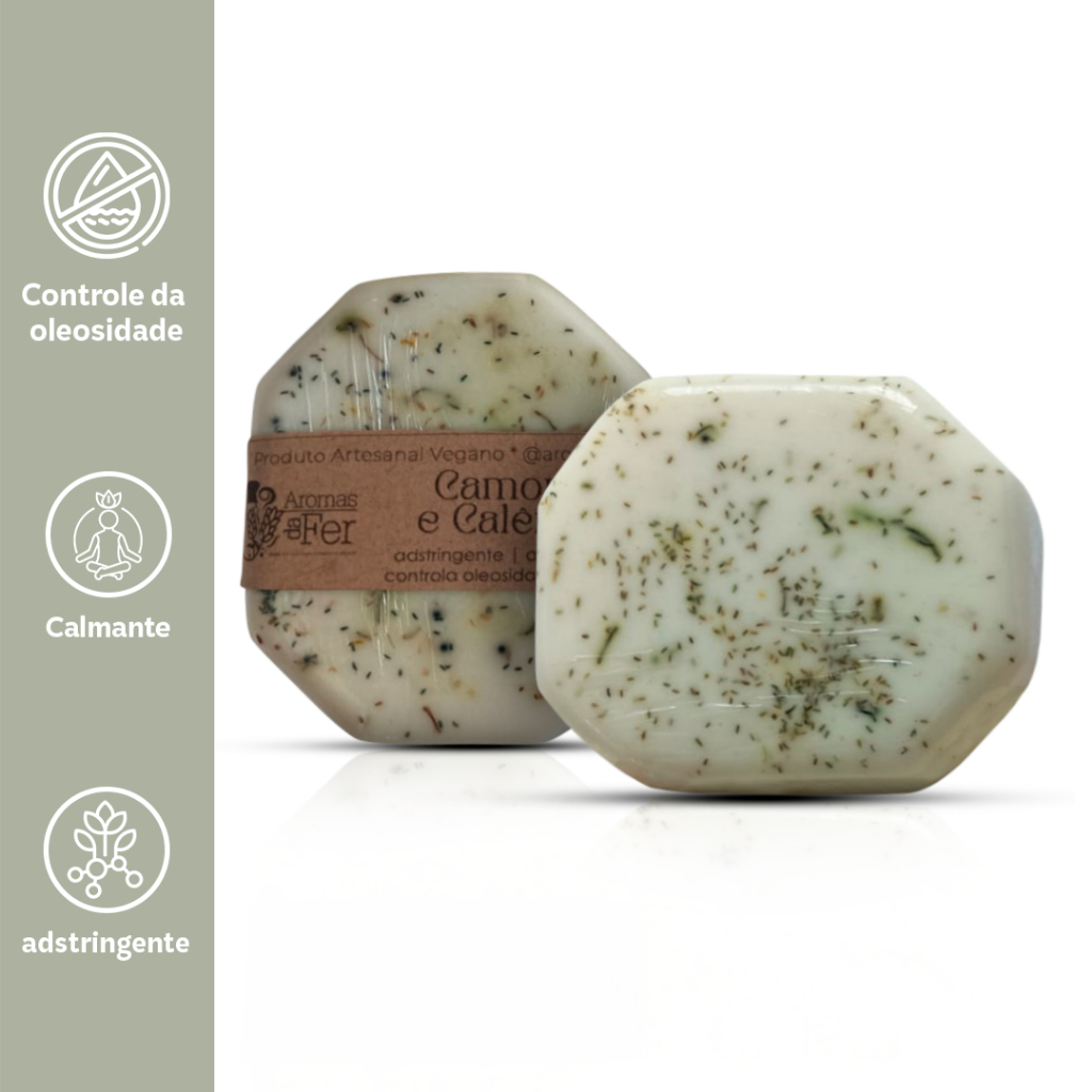 Kit 3 Sabonete Artesanal Cicatrizante de Camomila e Calêndula