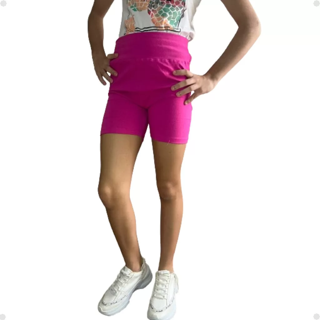 Shorts Cotton Algodão Para o Dia a Dia Confortável e Versatil Menina Infantil – Tam 02 Ao 08