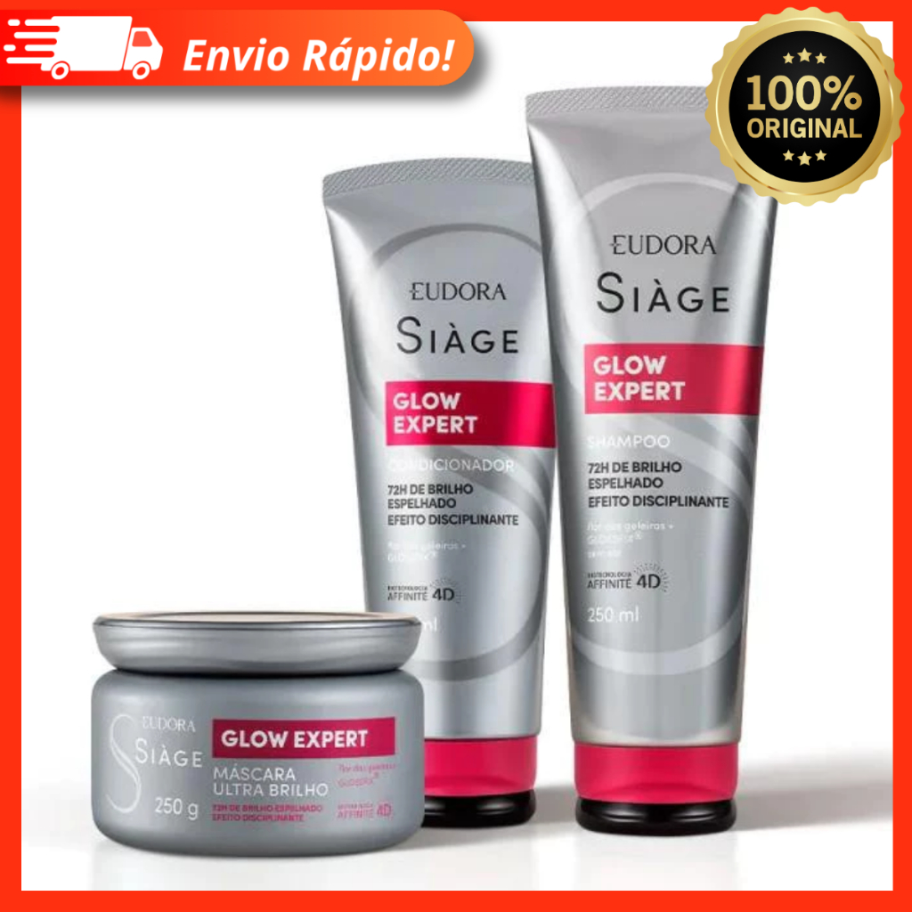 Combo Siàge Glow Expert: Shampoo + Condicionador + Máscara – Eudora