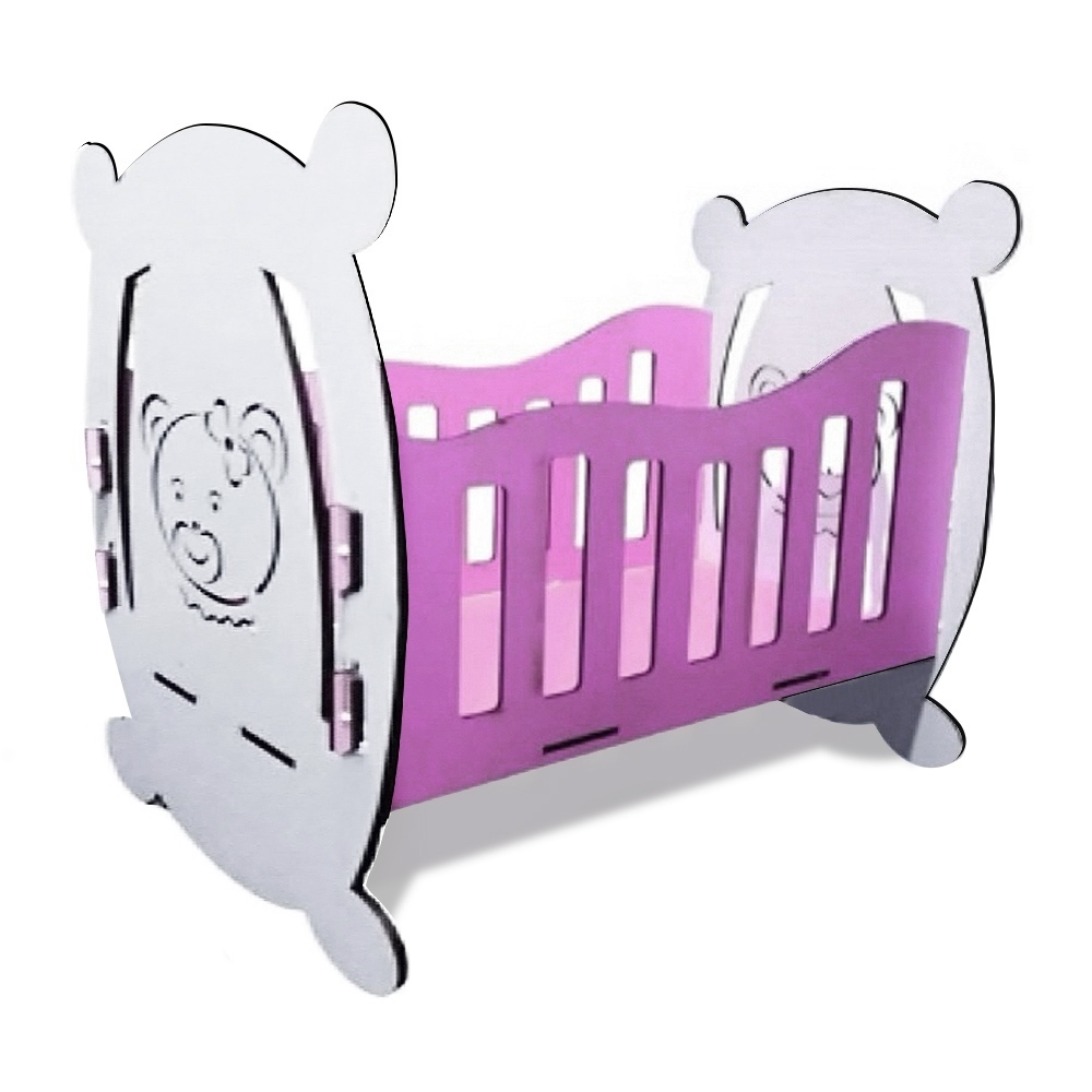 Berço Para Crianças Brincar Madeira Mdf Barbie Boneca Pintado Promoção