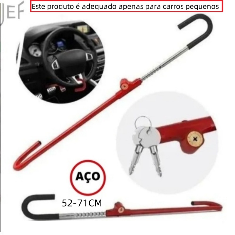 Trava Carneiro Antifurto Pedal E Volante De Aco Para Carro
