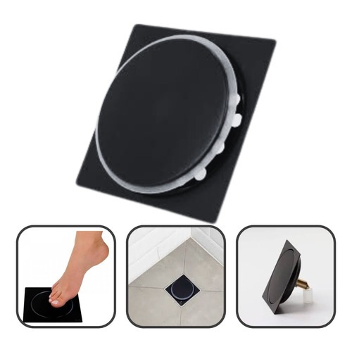 Ralo Para Banheiro 15×15 Click Preto Fosco In