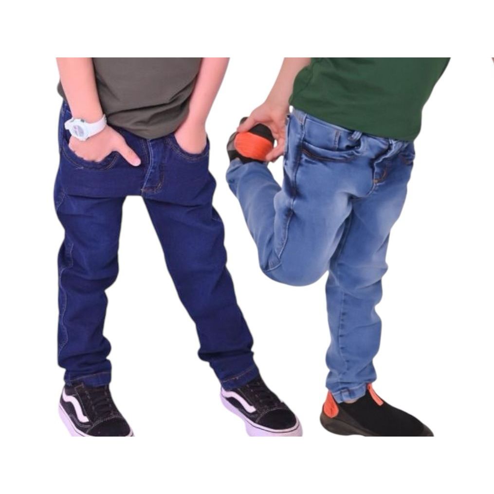 Kit 2 Calças Infantil e juvenil, Com Lycra Todas Com Ajuste Interno