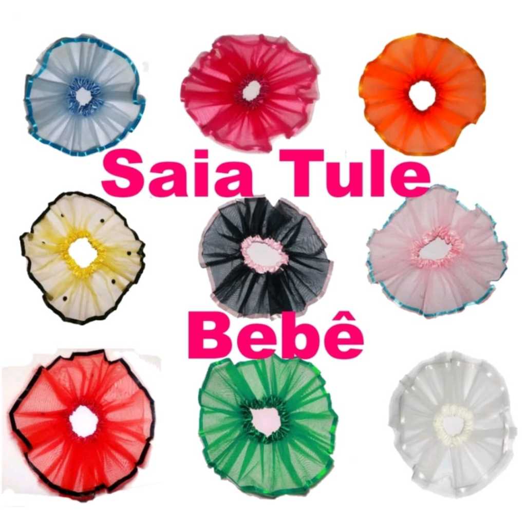 Saia Tule Bebê para Body Personagem – Recém Nascido até 1 ano – Saia Tutu – 4 Camadas