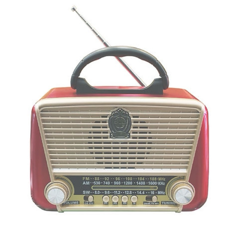 rádio retro am/fm/bluetooth