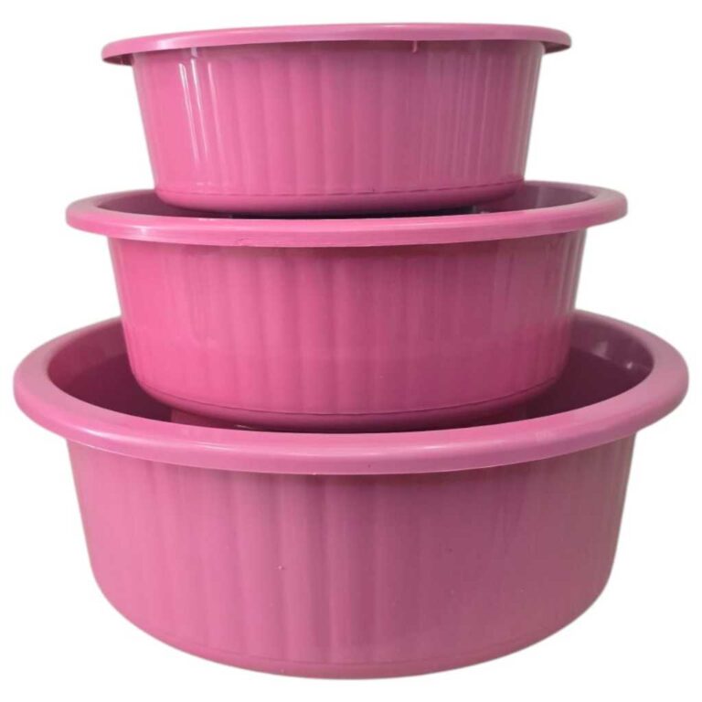 Kit Bacias Plásticas Canelada C/3 Color Cozinha