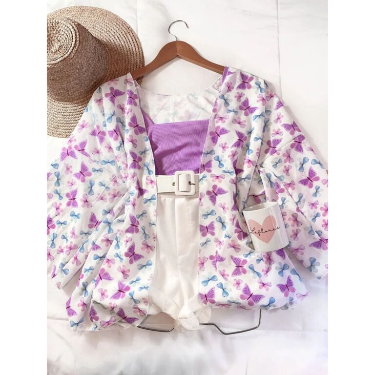 Kimono Borboleta Lilás