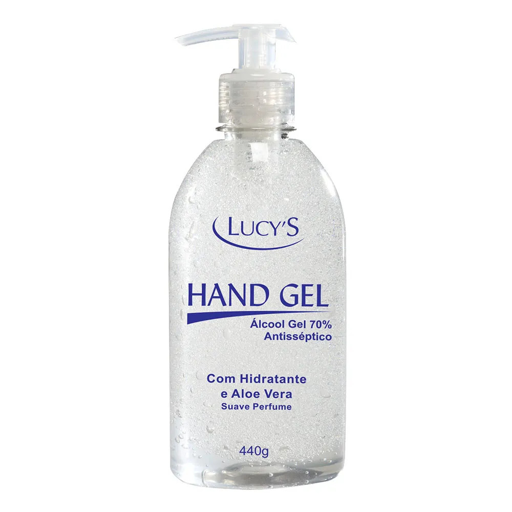 Álcool Gel 70%  Antisséptico – Com Hidratante e Aloe Vera 440g Lucys