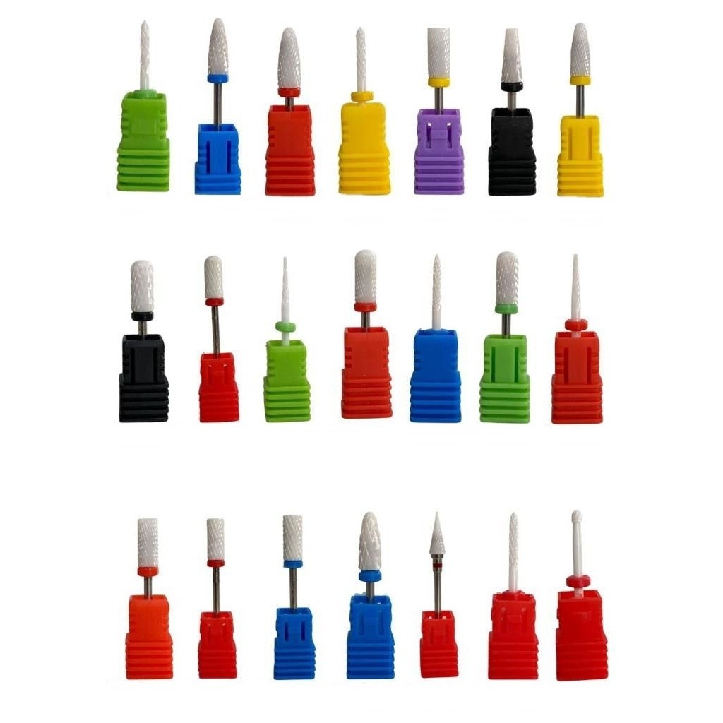 Kit 10 Brocas De Cerâmica Unhas Manicure Porcelana Alongamento Acrigel